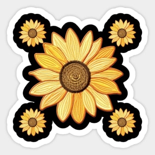 Sunflower Flora Positive Retro Vintage Brunch Sticker